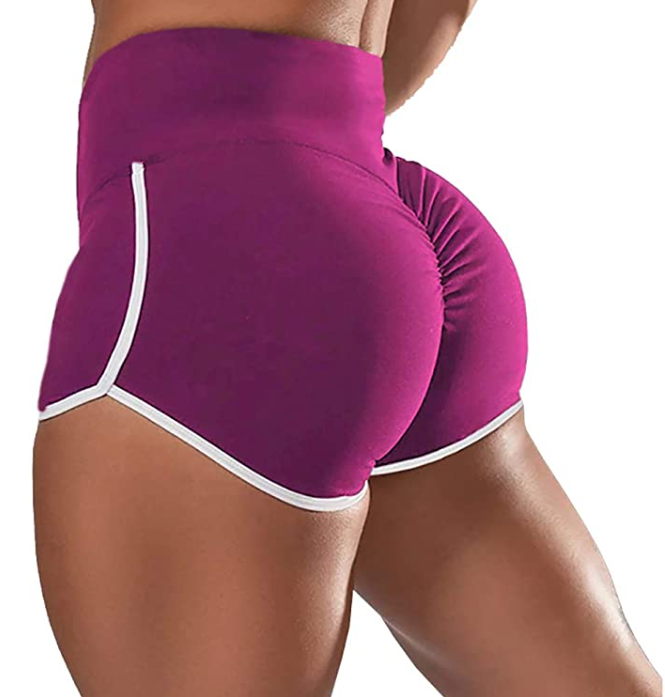 ALTERWEGAL Women Seamless Scrunch Workout Shorts High Waist Butt Lifting  Yoga Cycling Sports Shorts Blulish Purple Marl at  Women's Clothing  store